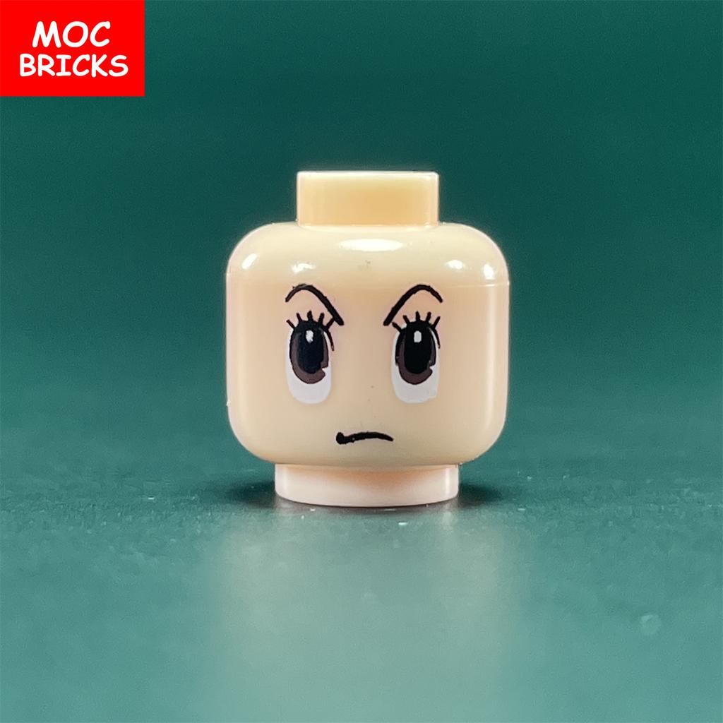 10 Stück MOC Steine Jungen und Mädchen Gesichtsausdruck Figur Kopf Pädagogische Bausteine Spielzeug für Kinder Geschenk