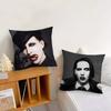 Signer M-Marilyn Manson Music cushion cover Living Room Headboard Bedroom Office Cushion Cushion Sofa Nap Time Pillow Case