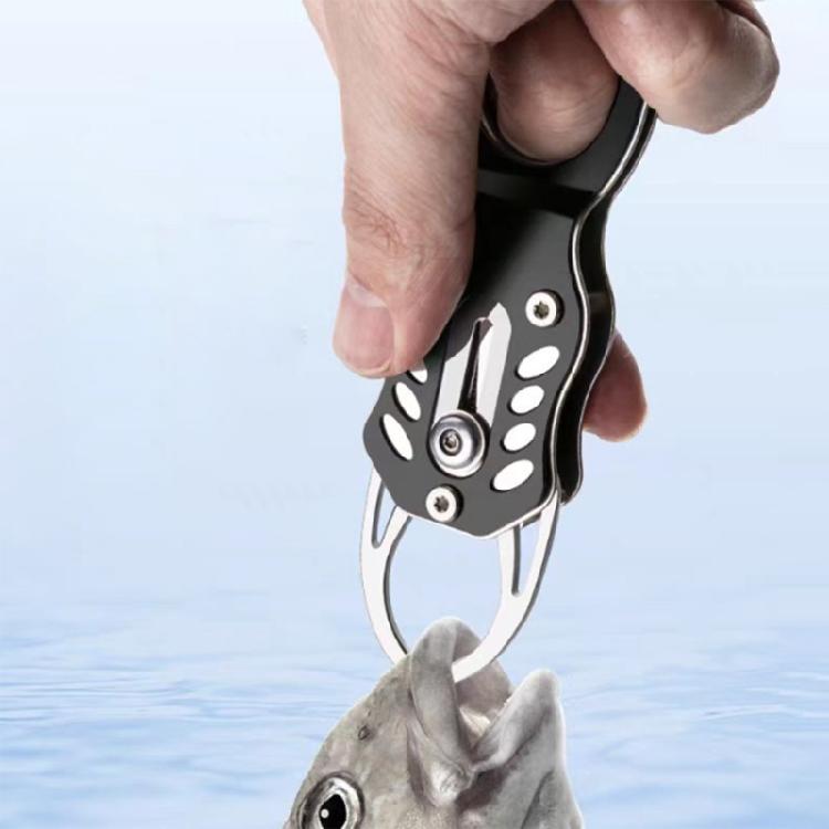 Fish Holder Stainless Gripper Fish Mouth Grabber with Coiled Lanyard Fishing Plier for Saltwater Fish Gripper