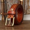 Retro Personality Trend Embossed Reversible Thickened Leather Belt Men's Genuine Leather Copper Buckle Belt