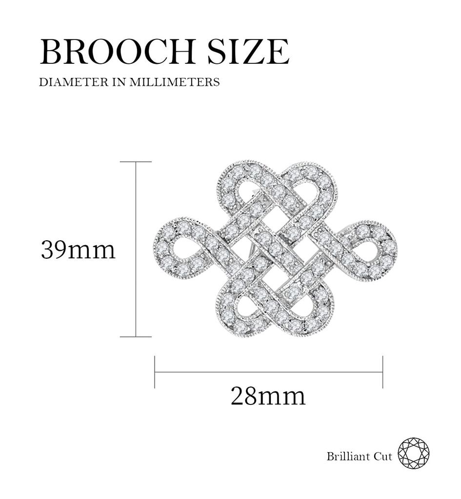 LAVINA Cross Double Heart Brooch Pin Brooch Elegant Graduation Entrance Party Women's Ceremony, Ceremony, Wedding,