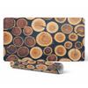 Tapis de Table Décoratif Imprimé Premium Cercles en Bois 100X50 Cm