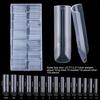 150pcs Coffin Shape Sandwich Nail Forms Natural Clear No-Trace Nail Art Tips Almond Shape Clear Extension Nail Tips