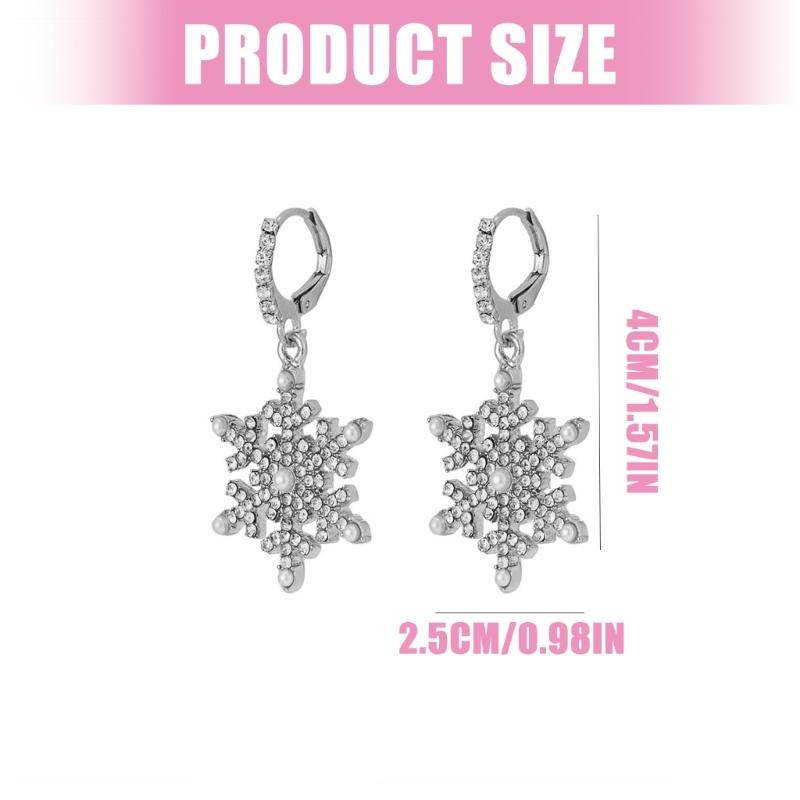 Schneeflocken-inspirierte Ohrringe für empfindliche Haut Elegante Ohr-Accessoires Schmuck-Accessoires Weihnachtsgeschenk