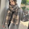 Sciarpa scozzese alla moda da donna autunno e inverno dolce sciarpa scozzese in finto cashmere addensata sciarpa invernale da donna