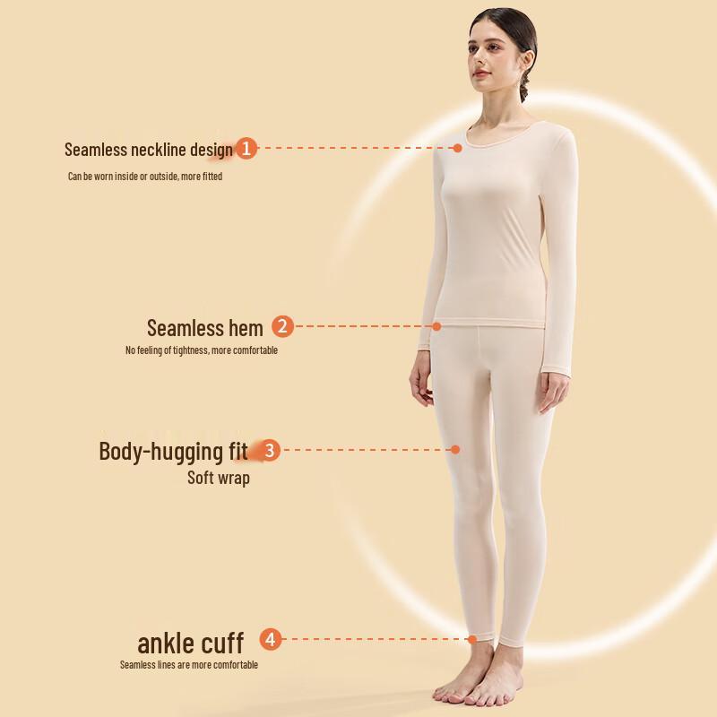 Women's Modal De Velvet Thin Thermal Underwear Set