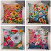 Nordic Watercolor Flower Pillowcase Soft Plush Decor Cartoon Floral Plant Cushion Cover for Sofa Home Children Room Pillow Case