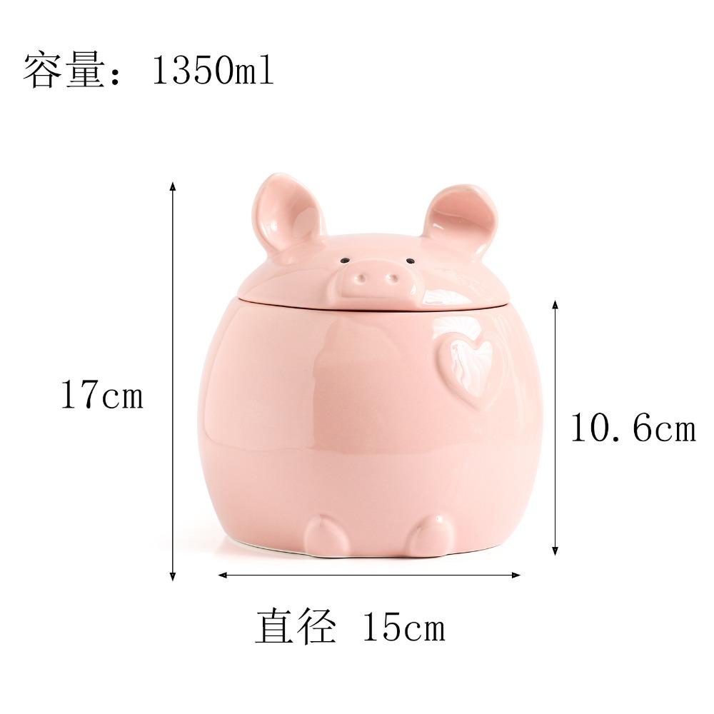 Ceramic Seasoning Jar Oiler Storage Jar Seasoning Tools Creative Cute Pig-shaped Ceramic Container Kitchen Seasoning Container