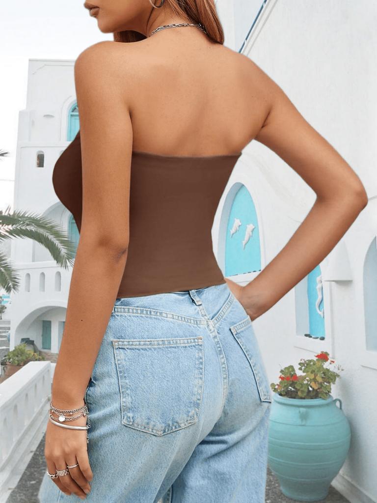 Women's Strapless Tube Top Stretchy Y2K Clubwear Basic Cami