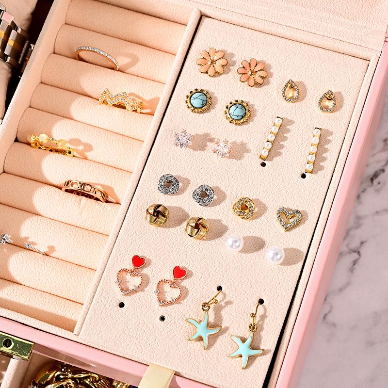 2024 New High-end Jewelry Jewelry Box Storage Box Ring Earrings Ear Studs Bracelet Necklace Jewelry Storage Gift Box Display Box