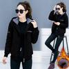 Korean Women's Plus Size Loose Hooded Fleece Cardigan Sweater Jacket for Students