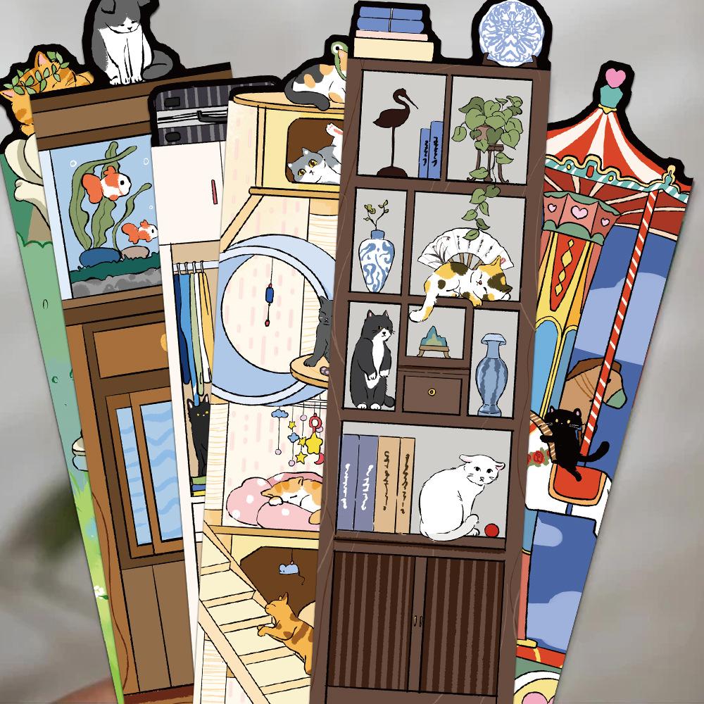 30Pcs/Set Funny Cat's Leisure Time Bookmarks Fashion Stationery School Office Supplies