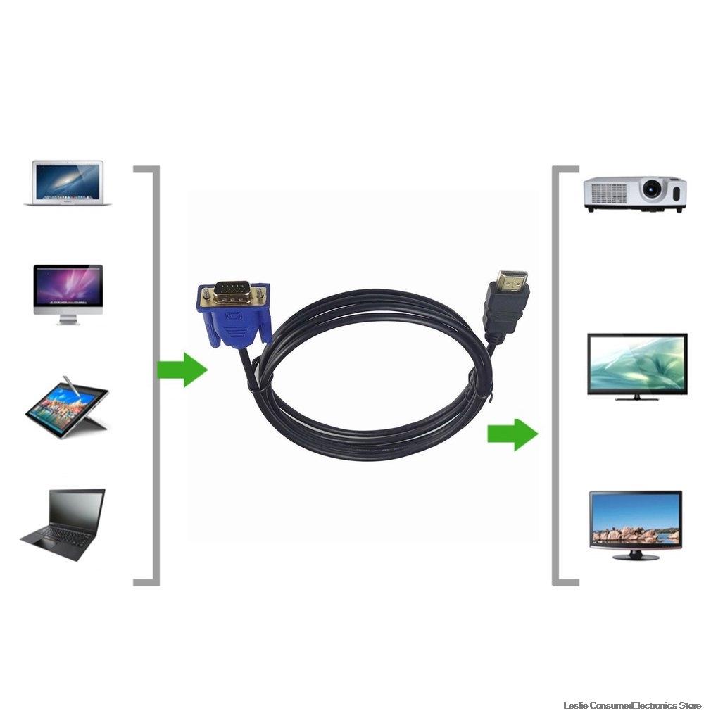 1.8m HDMI to VGA Cable for HDTV Video Connection