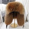 Nová zimní pánská 100% stříbrná čepice bomber z liščí kožešiny Čepice z mývalí kožešiny Ushanka