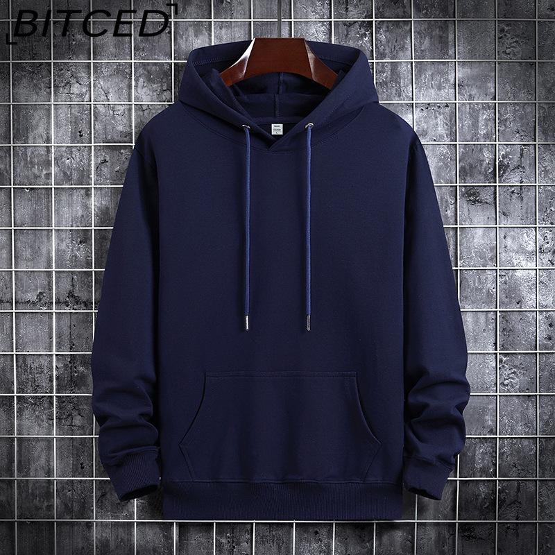 BITCED Autumn Thin Hooded Printed Sweatshirt Trendy Fashion Men's Casual Comfortable Pullover Top