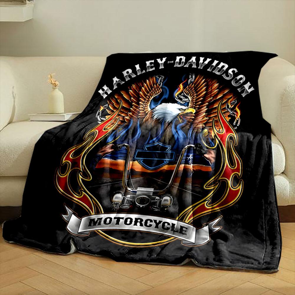 Orlí motocyklová deka Harley Davidson Deka do ložnice Deka do obývacího pokoje Pohovka přestávka na oběd Měkká útulná přehoz pro kamaráda Festivalový dárek