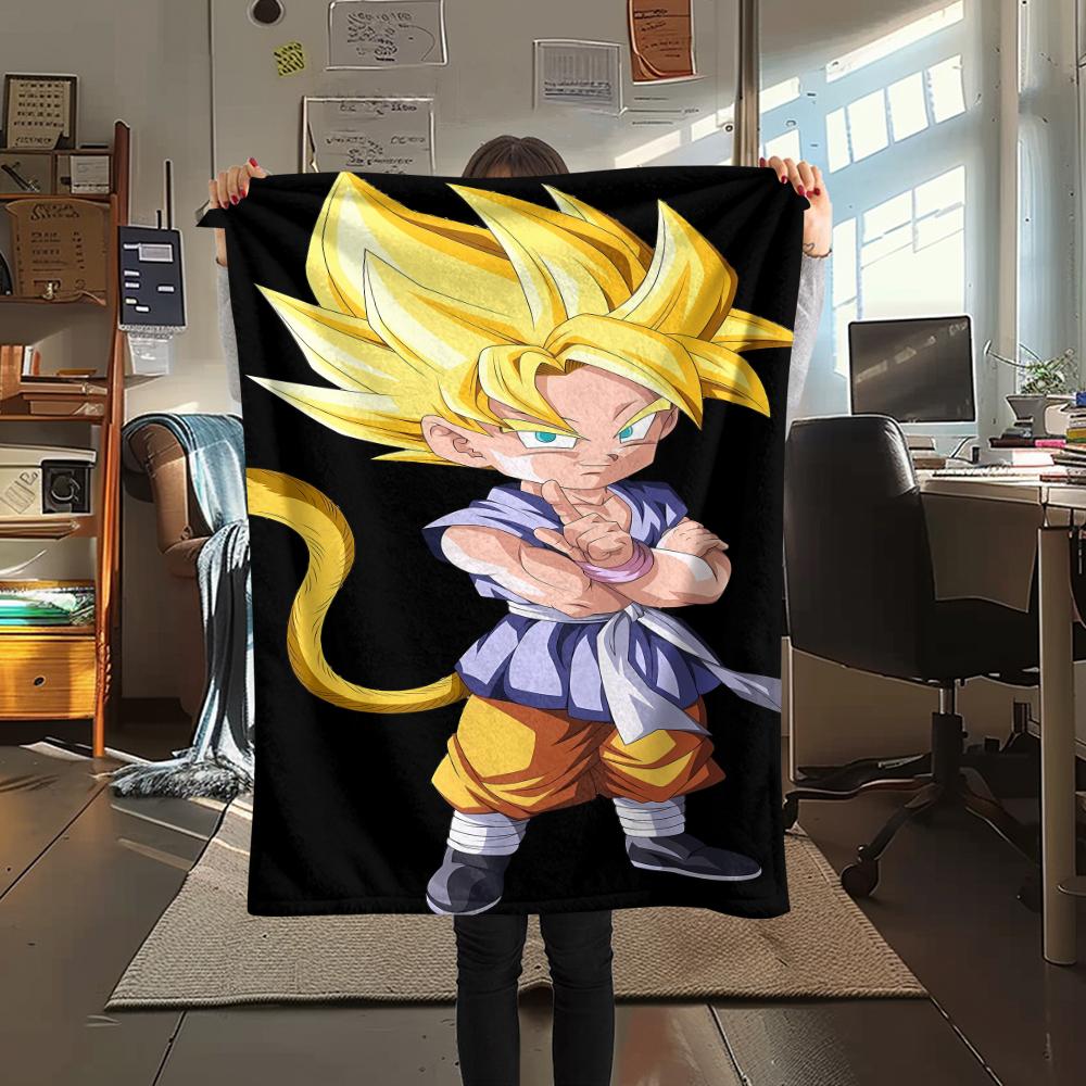 Dragon Ball character Print Flannel Blanket High quality Comfortable for All Seasons Home Decor Warmth and Comfort Perfect for Christmas Gifts