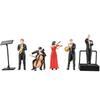 Resin Miniature Figures of Violin Players in 1/64 Scale Ideal for Long Term Decors and Artistic Projects