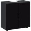 Mobile Under Sink Bathroom Pedestal Cabinet With 2 Doors 60x30x60cm Black