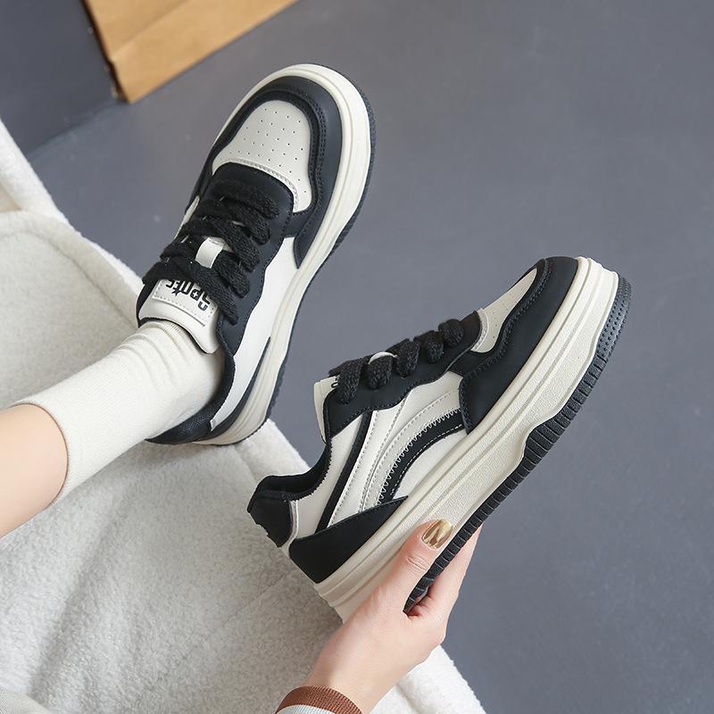 2025 spring and autumn new color matching board shoes platform casual dad shoes fashion simple street white shoes student women's shoes