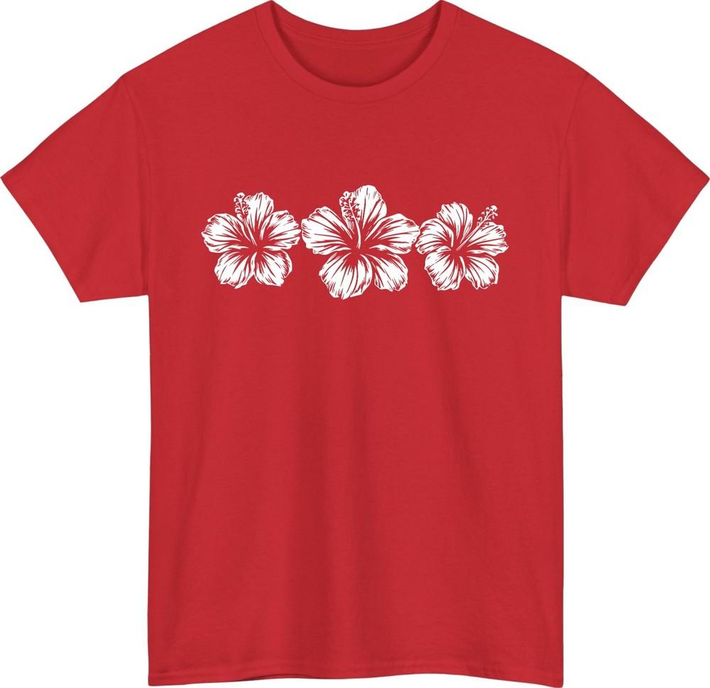 Magenta Hibiscus Floral Print TShirt Tropical Summer Beach Theme Unisex Tee S