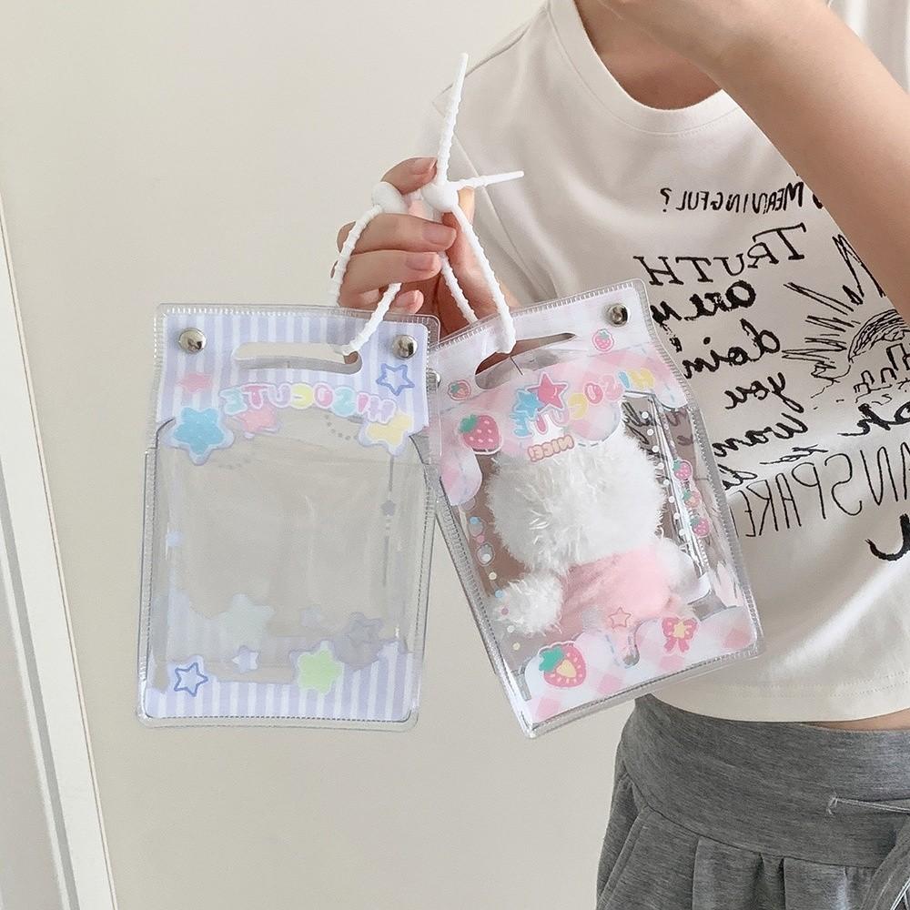 PVC Material Milk Box Doll Storage Bag with Clear Window Doll Display Bag  Backpack Pendant