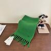 ~ Solid color wool scarf women's winter high-end soft waxy knitted scarf