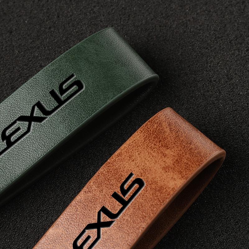 csgpkv1 Car Keychain Cowhide Leather Key Rings Waist Buckle Carabiner For Lexus F-SPORT ES RX NX LS UX LM LX GX LC RZ IS CT GS RC HS SC