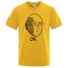 One Punch Man Saitama Sensei Mens T Shirt Fashion Funny Short Sleeve Summer Oversized Clothing Cotton Anime Breathable T-Shirts