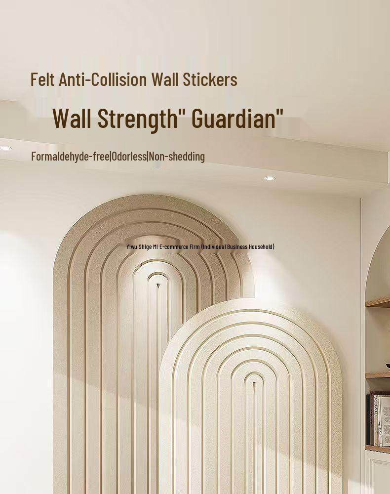 Selbstklebender Filz-Wandaufkleber: Kollisionsschutz, Schmutzabweisend, Dekorative Abdeckung für Wohnzimmer-Wandverkleidungen und Wandunebenheiten