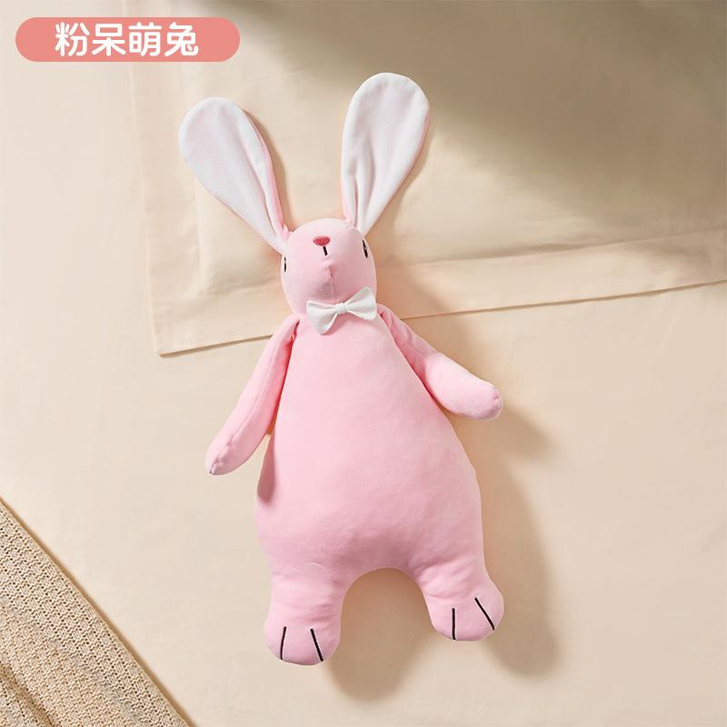 Baby soothing toy, chewable comfort blanket, baby sleep aid, plush toy, rabbit hand puppet Small Size【Pink Cute Ra