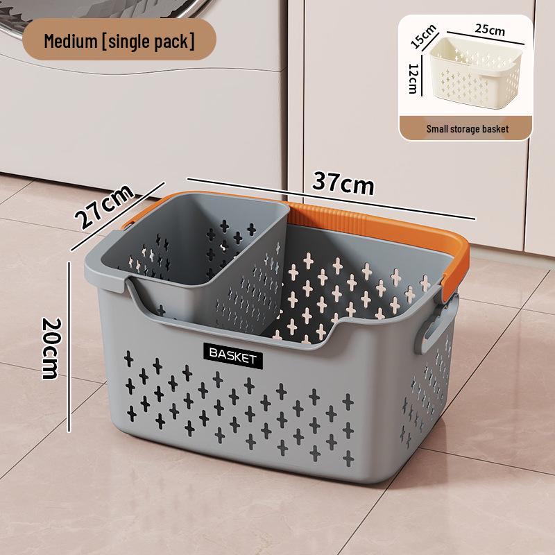 Large Capacity Plastic Laundry Basket - Handheld Dirty Clothes Hamper for Bathroom and Household Storage