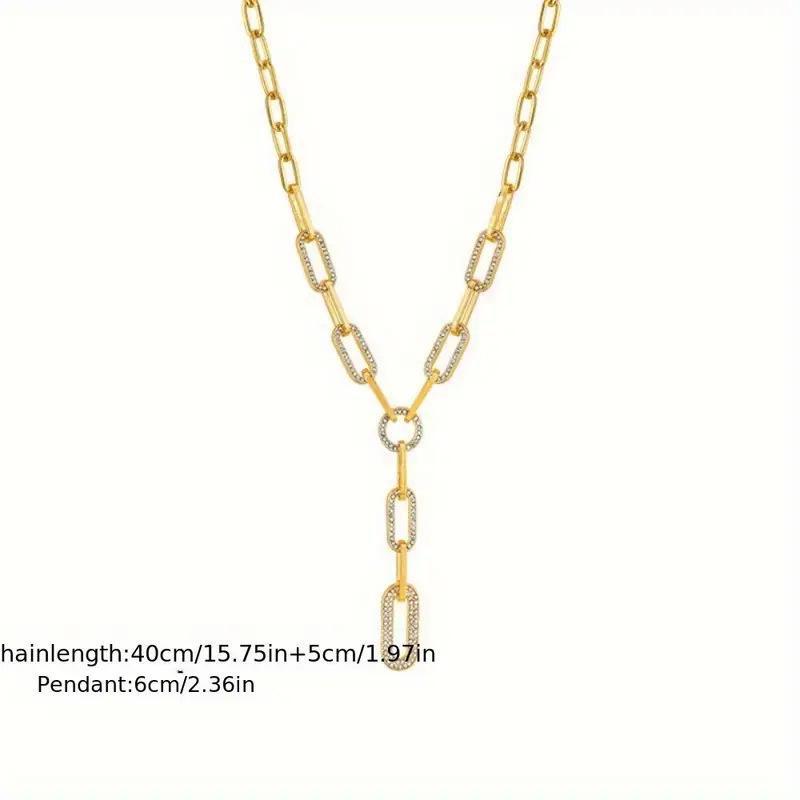 Exquisite Zircon Geometric Chain Light Luxury Sweater Necklace