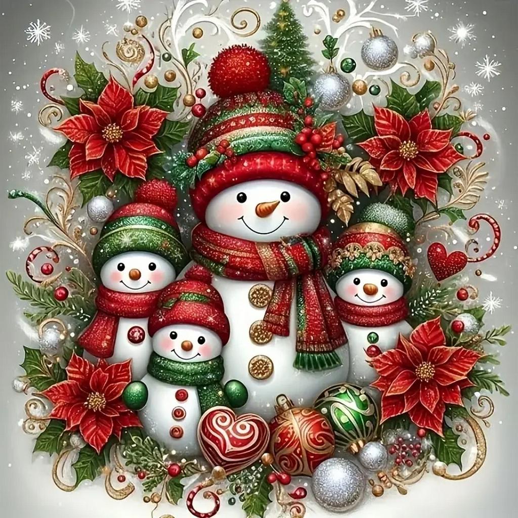 DIY Full Round Diamond Painting Cross Stitch Merry Christmas Santa Claus Snowman Home Decoration Arts Diamond Painting 5d Diamond Art Painting