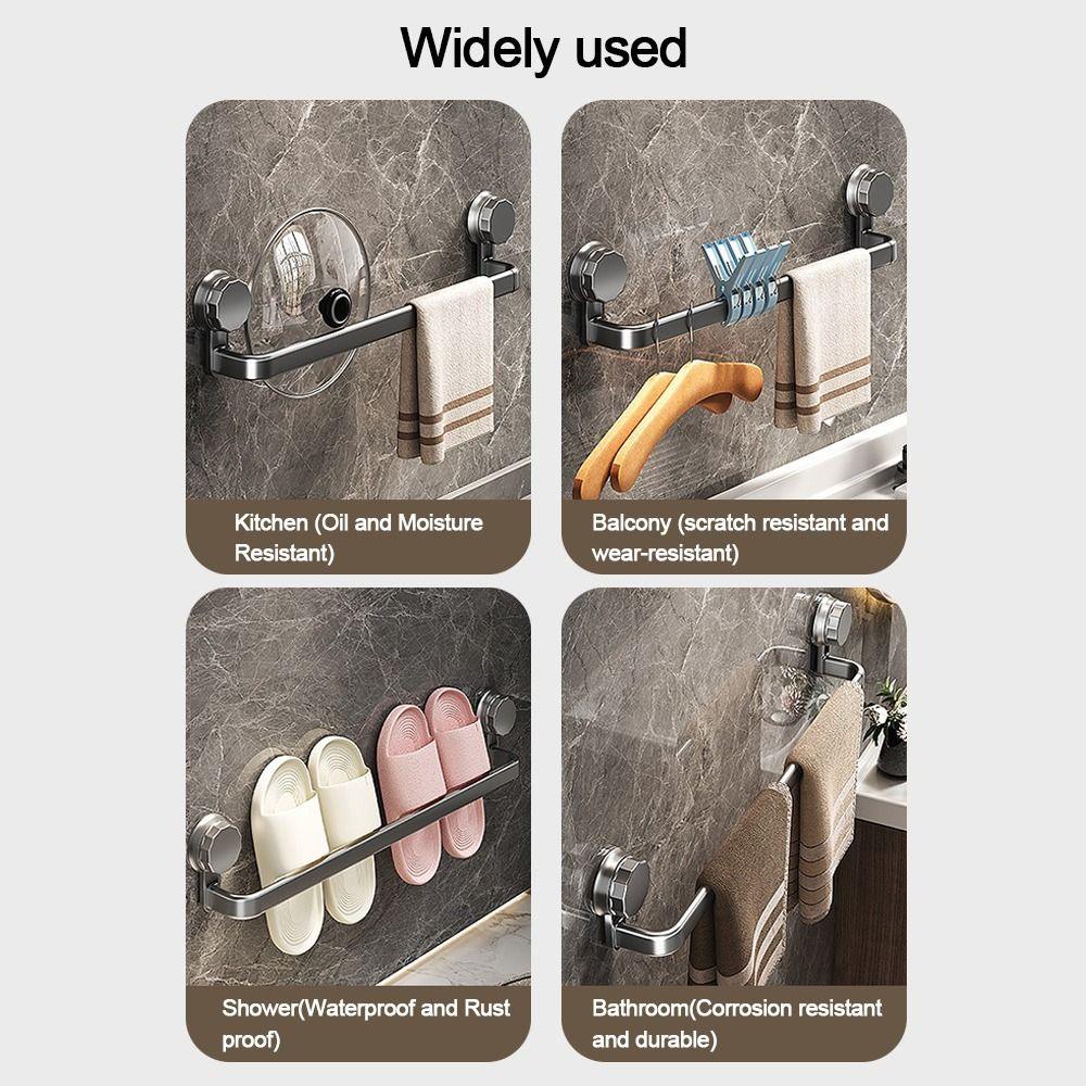 Strong Suction Cup Clothes Holder Wall Mount Bathroom Shelf Creative Towel Bar Hanger Holder