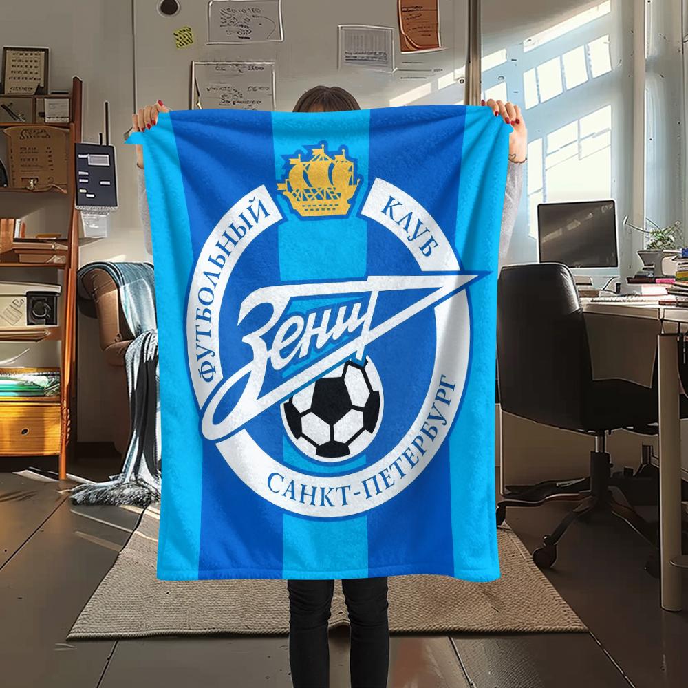 Zenit team emblem,pattern Flannel Blanket, High quality Comfortable for All Seasons, Home Decor, Warmth and Comfort, Perfect for Gifts.