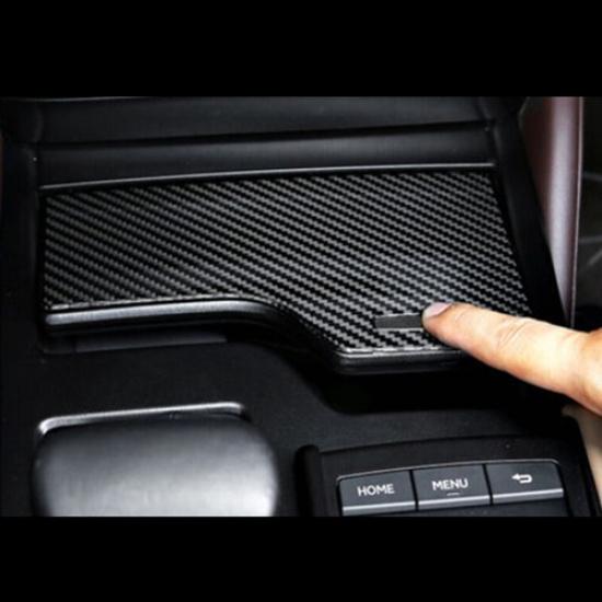 Carbon Fiber Console Front Water Cup Panel Cover Trim For Lexus ES 2018-2021