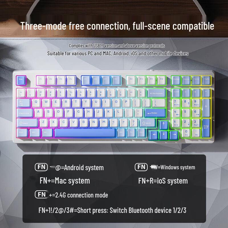 Lenovo Aurora GK10 Tri-Mode Hot-Swappable Mechanical Keyboard & Mouse Combo