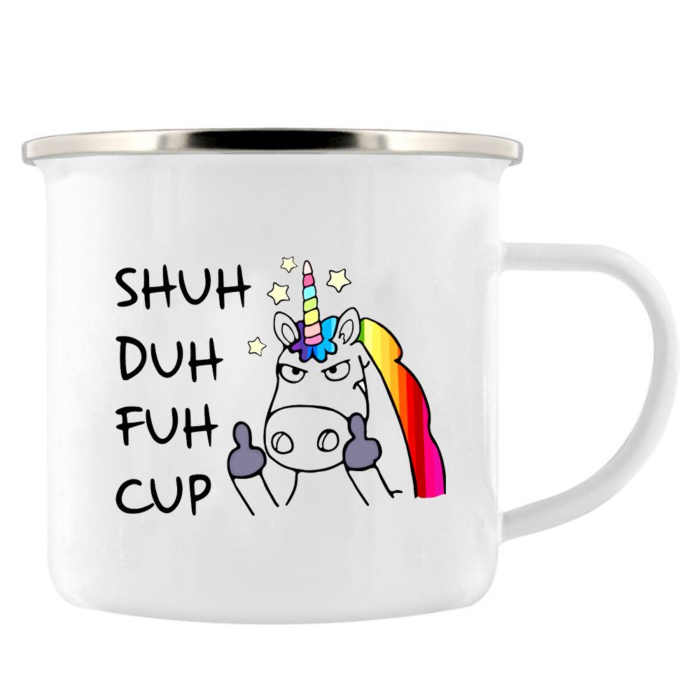 Shuh Duh Fuh Cup Funny Coffee Mug 11oz mugs gift for camping hiking walking countryside tin cup Funny Inappropriate Gift
