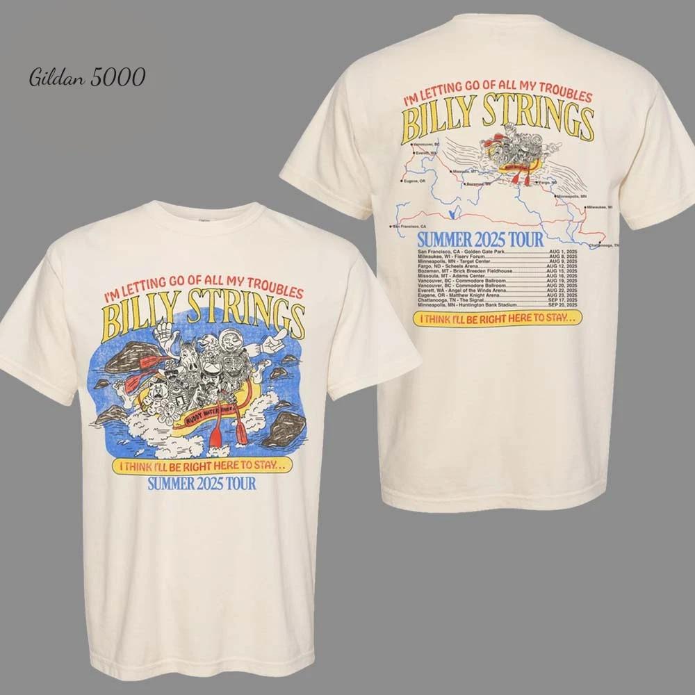 Billy Strings Summer 2026 Tour Merch Rafting Summer Tour Poster T-shirt S
