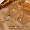Vnox Virgin Mary Prayer Necklaces For Women Trendy Metal Chain Oval Heart Geometry Pendant Necklace Religious Christ Jewelry