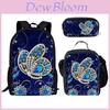 Nylon 3D Schmetterling Studentenrucksack Federmäppchen Set Für den Täglichen Gebrauch
