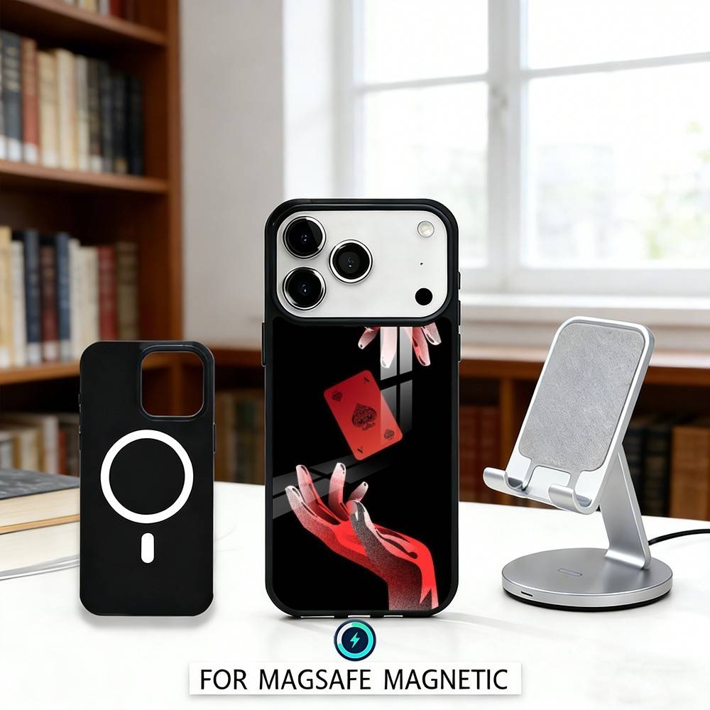 

Чехол для телефона A-Туз пик Покер для iPhone 17,16,15,14,13,12,Pro,Max Для Magsafe Магнитная беспроводная зарядка iPhone13