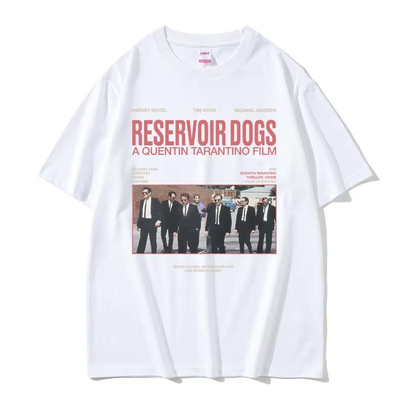 Famoso Director Quentin Tarantino Película Perros de Reserva Estampado Gráfico Camiseta Unisex Mujer Clásica 90s Vintage Thriller Criminal Camiseta