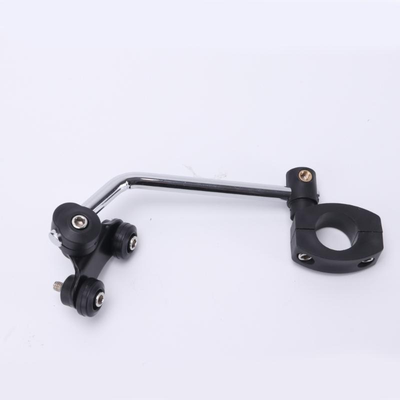 Motorcycle Windscreen Bracket Pair with Split Handlebar Clamps, Articulating Angle Adjustment, and Three Padded Contact Points Per Bracket for