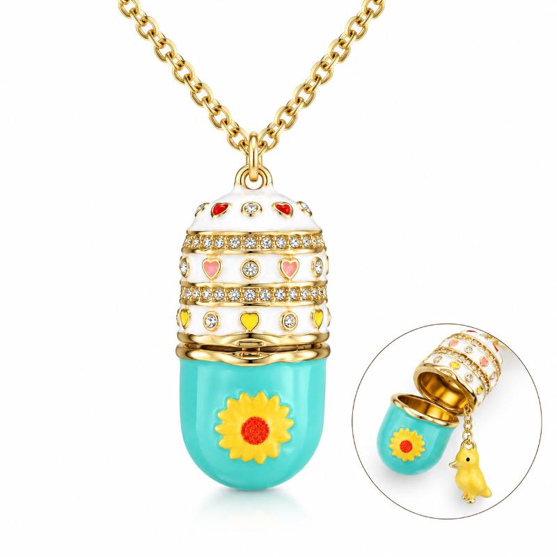 New Fashion Book Opening Pendant Necklace Fashion Princess Fairy Tale Pendant Necklace Enamel Elf Necklace Jewelry Accessory
