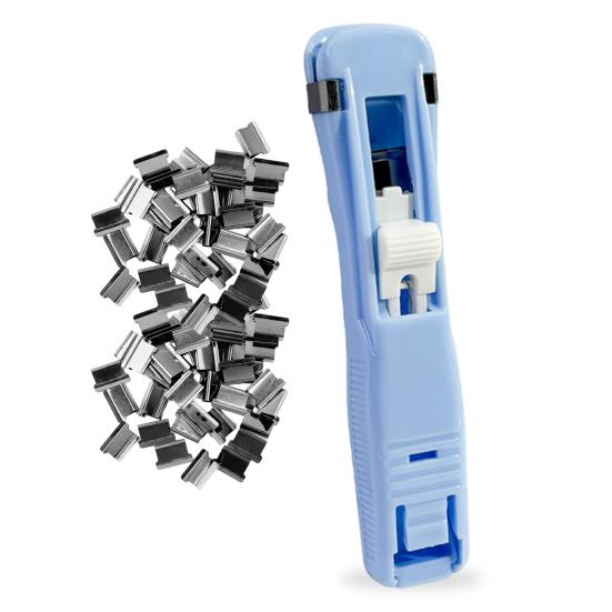 Paper Clip Pusher Set, No Hole Punching Clip Dispenser, Lightweight PC Plastic Shell Multiple Colors Office School Use