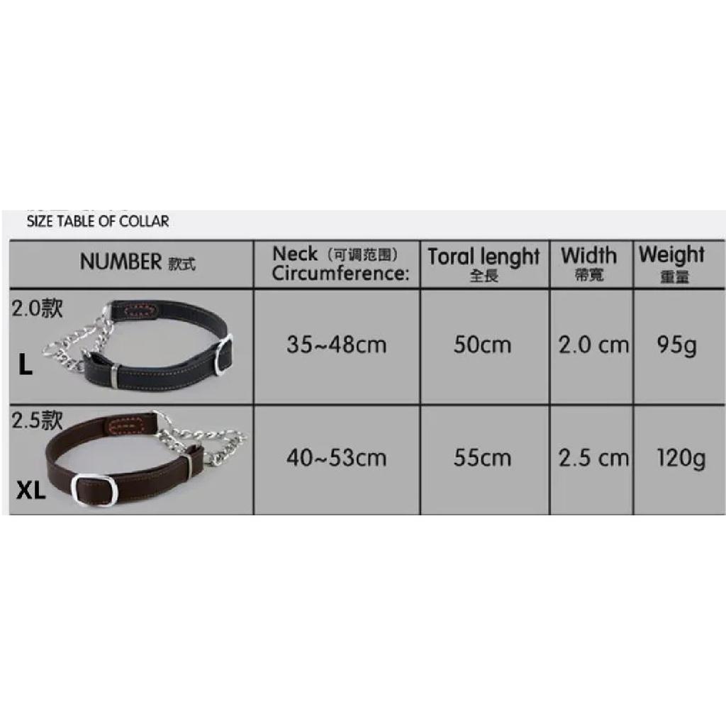 Pet Dog Genuine Leather Collar Cow Leather Dog Martinggale Collars For Medium Large Breeds Pitbull Mastiff Boxer Bully 2.0/2.5cm