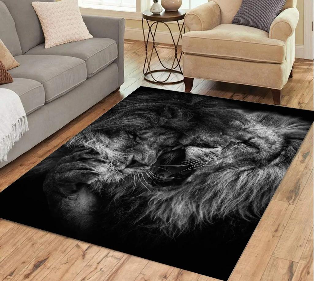 Panther Carpet Black Leopard Rug for Living Room Large Area Rug Animal Lion Tiger Doormat for Bedroom Home Decoration Tribal Rug