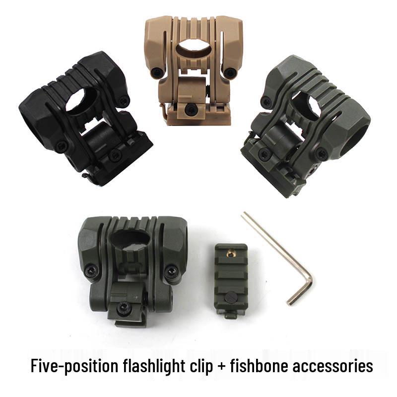 25mm Adjustable Helmet Flashlight Mount with Fishbone Slider Rail